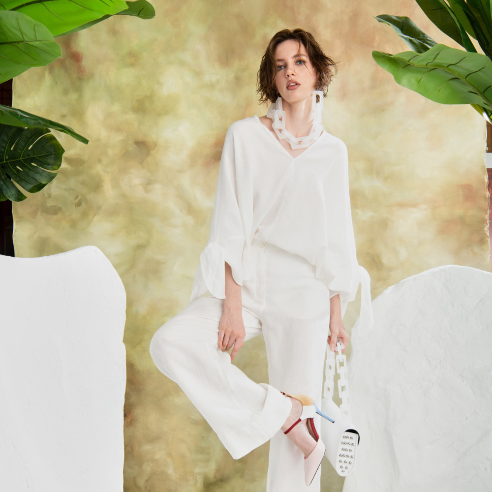 LOOK NO.2 Linen blouse, offwhite